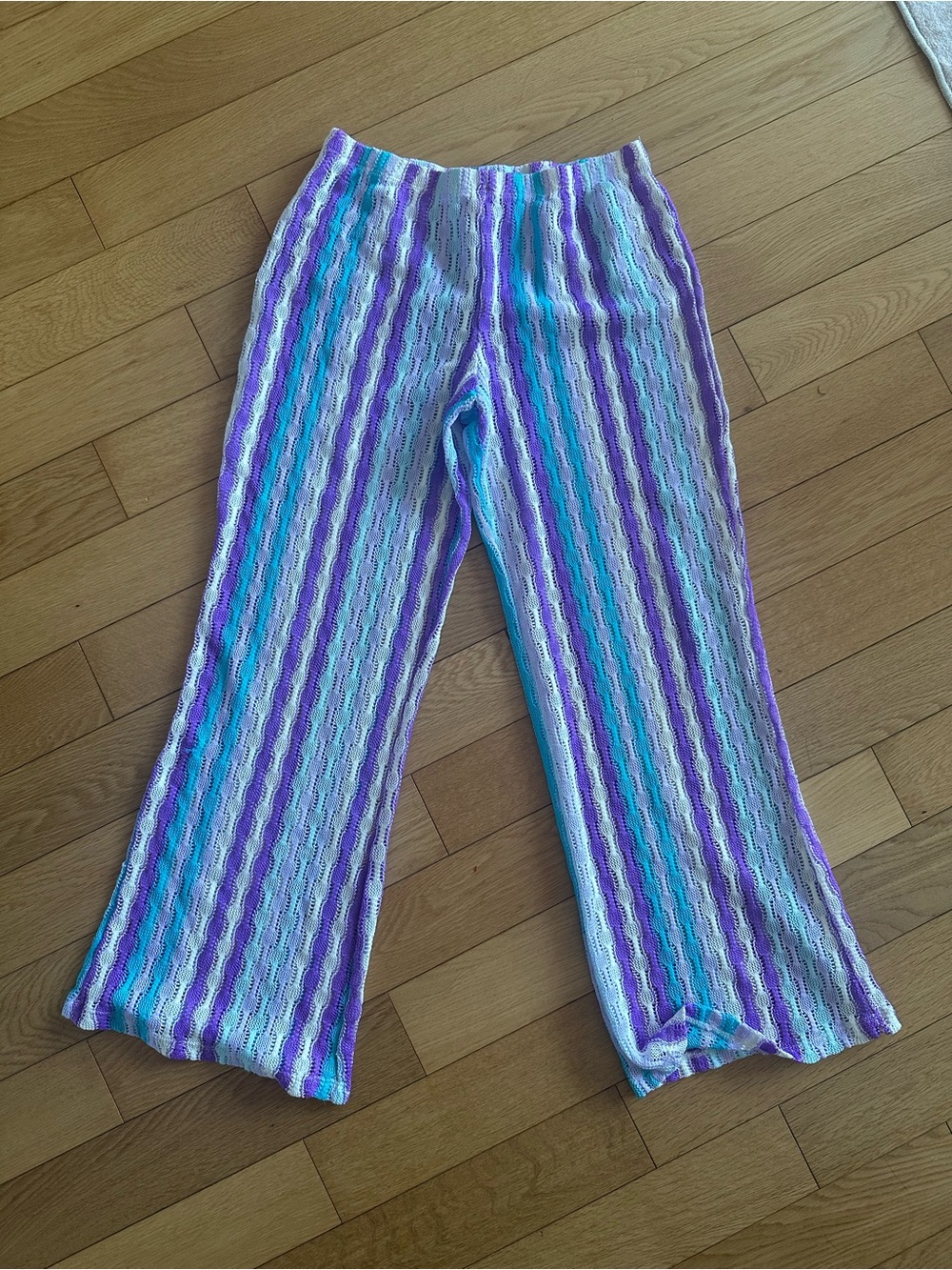 wild fable Striped Knit Cover Up in Purple, Teal & White